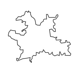 Solapur District vector outline map illustration