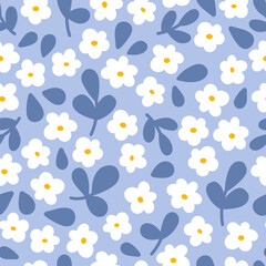 Abstract seamless pattern with flowers