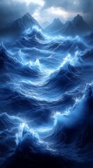 Blue Ocean Wave Motion – Mobile Wallpaper