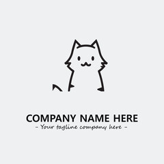 Cat illustration black and white for logo company vector image