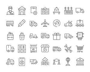 Cargo Service Icons for Shipping and Delivery
