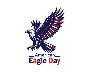 Patriotic Flying American Flag Eagle Vector Illustration
