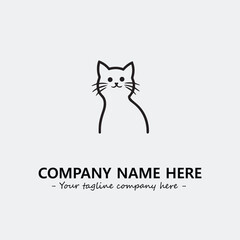 Cat illustration black and white for logo company vector image