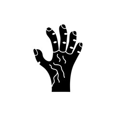 creative details Zombie Hand Icon Vector Illustration