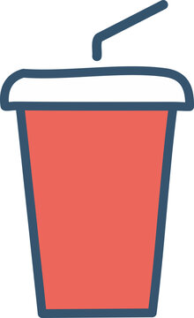 red plastic cup with a straw