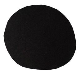 Isolated black circle made of matte paper on white background