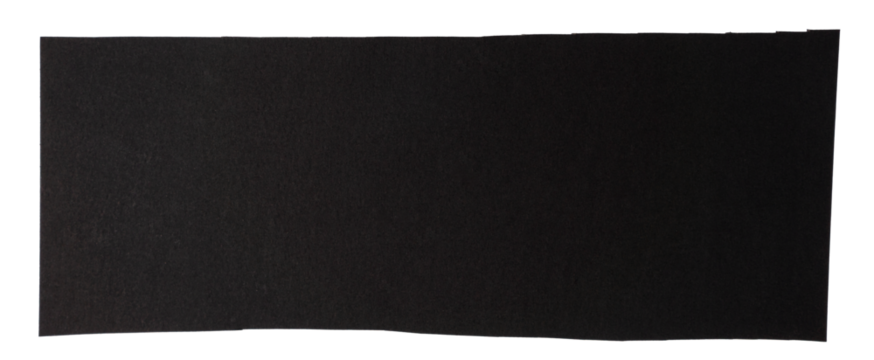 Black matte paper stripe on white background