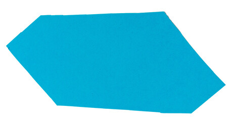 Isolated cian polygon made of matte paper on white background