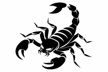 scorpion silhouette line art vector illustration
