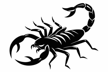 scorpion silhouette line art vector illustration