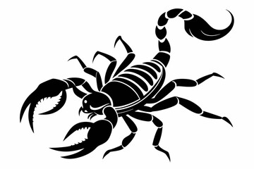 scorpion silhouette line art vector illustration