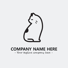Cat illustration black and white for logo company vector image