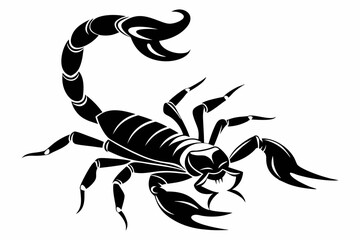 scorpion silhouette line art vector illustration