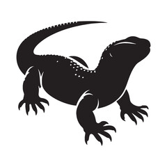 Fierce Gila Monster silhouette, showcasing nature’s only venomous lizard – Gila Monster illustration – Minimalist Gila Monster vector – Reptile silhouette

