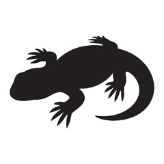 Heavy-bodied Gila Monster silhouette, powerful and slow-moving – Gila Monster illustration – Minimalist Gila Monster vector – Reptile silhouette

