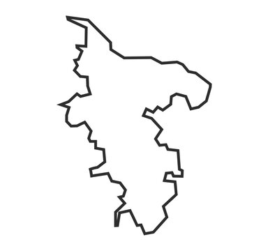 kolhapur District vector outline map illustration