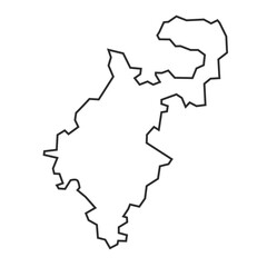 nanded District vector outline map illustration