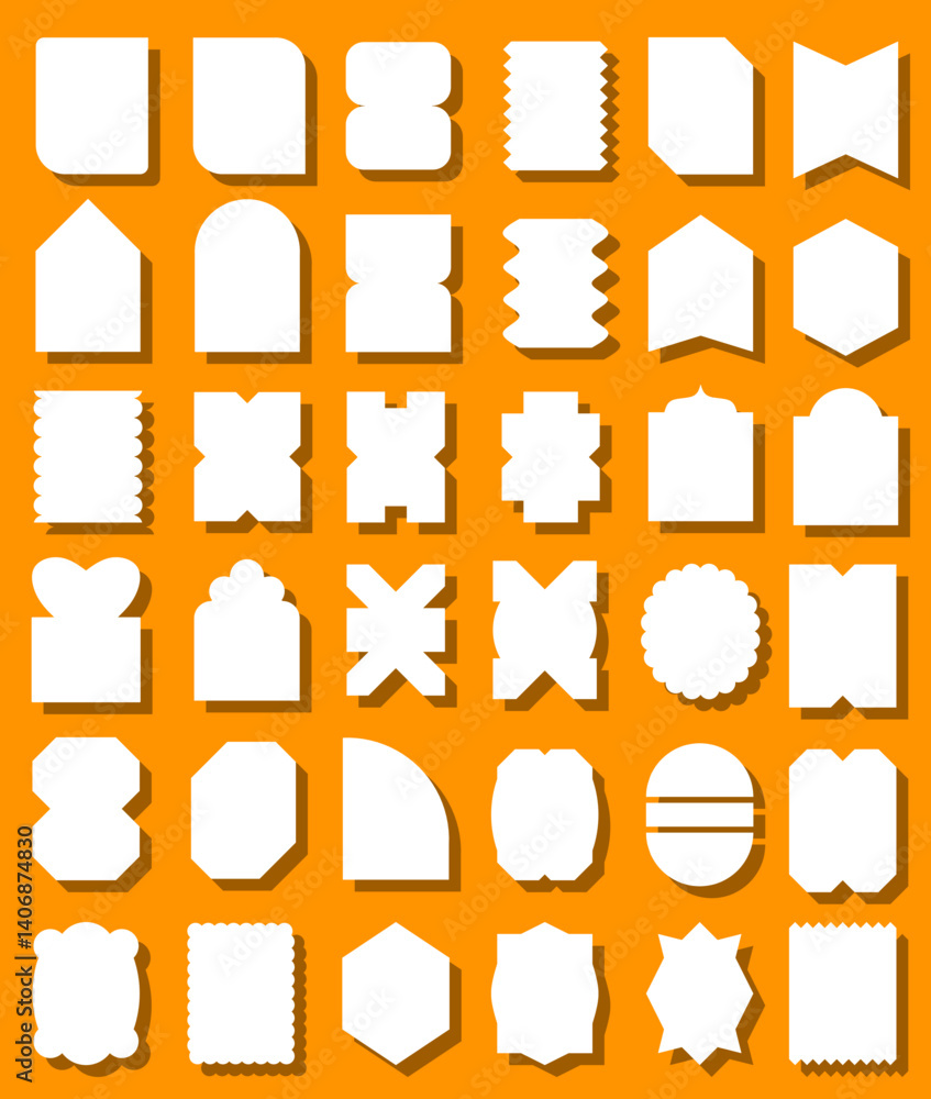 Aufkleber a set of simple vintage-style multi-shape elements