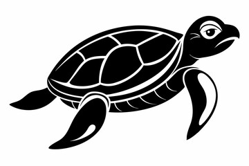 sea turtle silhouette line art vector illustration