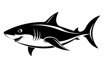 shark silhouette line art vector illustration