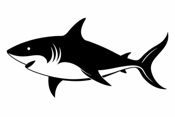 shark silhouette line art vector illustration