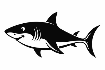shark silhouette line art vector illustration