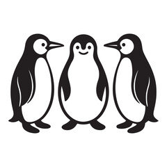 penguins on a white background vector illustration