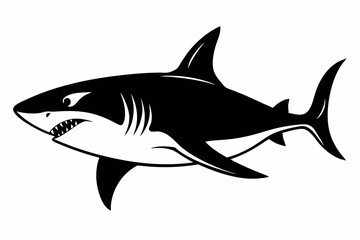 Fototapeta premium shark silhouette line art vector illustration