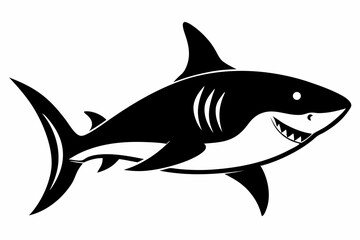 shark silhouette line art vector illustration