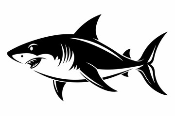 shark silhouette line art vector illustration