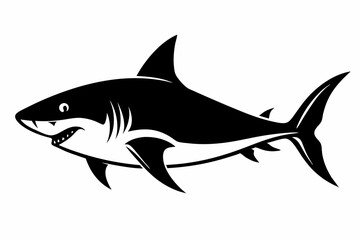 shark silhouette line art vector illustration