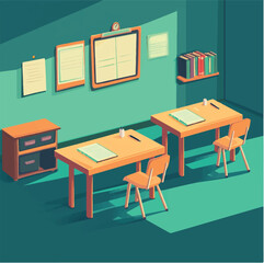 board, vector, drawing, illustration, blackboard, education, chalkboard, desk, school, graphic, back, doodle, green, classroom, banner, class, teacher, background, wood, back to school, paper, book, 