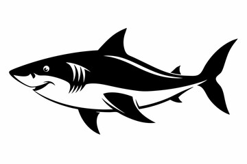 shark silhouette line art vector illustration
