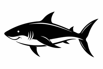 shark silhouette line art vector illustration
