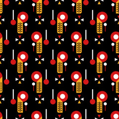Geometric modern red and yellow pattern