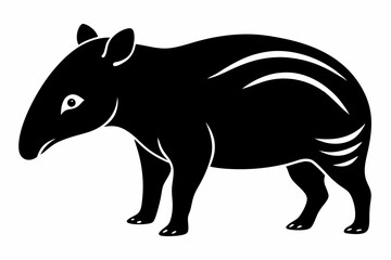 tapir silhouette line art vector illustration