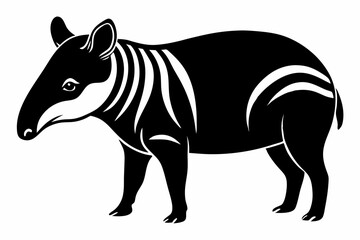 Fototapeta premium tapir silhouette line art vector illustration