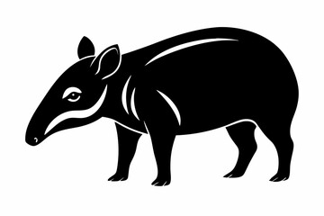 tapir silhouette line art vector illustration