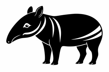 tapir silhouette line art vector illustration
