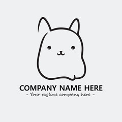 Cat illustration black and white for logo company vector image