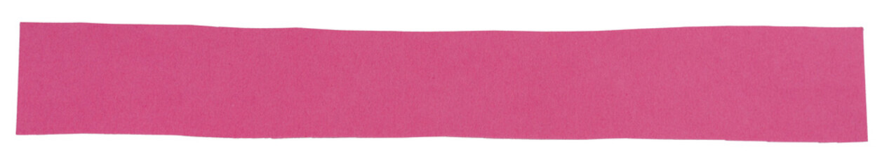 Fototapeta premium Pink matte paper stripe on white background