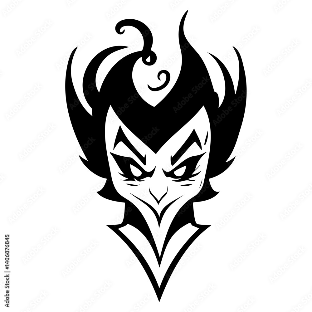 Poster mysterious monochrome entity portrait design