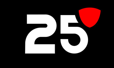 Shield logo red number modern simple protect