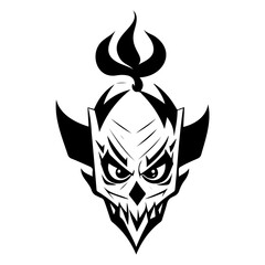 Stylized Demon Mask Isolated on White Background