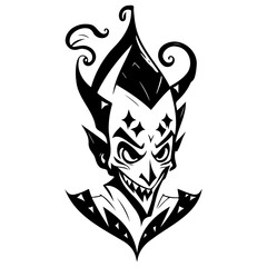 Stylized Impish Figure with Sharp and Angular Design