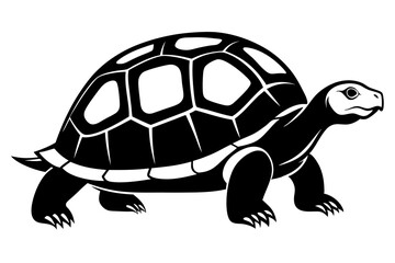 tortoise silhouette line art vector illustration