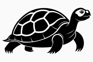 tortoise silhouette line art vector illustration