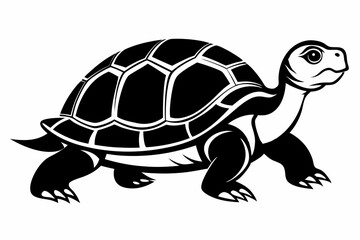 tortoise silhouette line art vector illustration