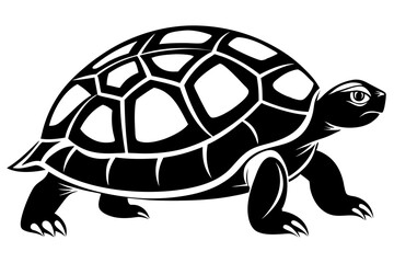 tortoise silhouette line art vector illustration