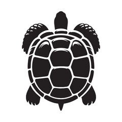 Obraz premium Slow-moving Galápagos Tortoise silhouette, a peaceful giant on the march – Galápagos Tortoise illustration – Galápagos Tortoise vector – Reptile silhouette